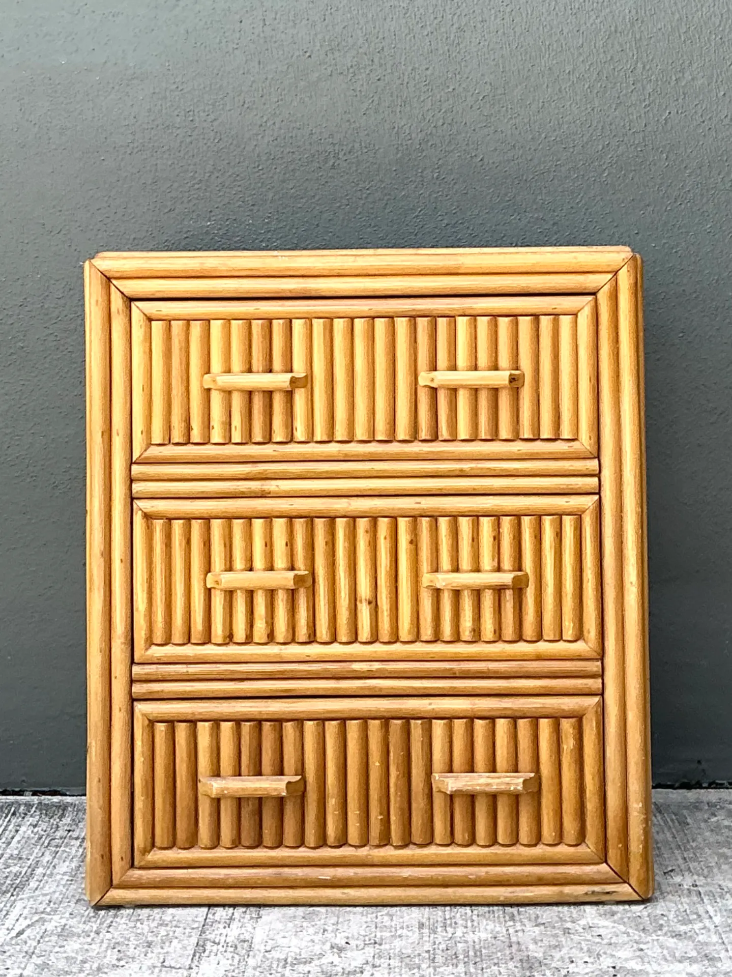 Vintage Rattan Three-Drawer Chest — additional photo 8