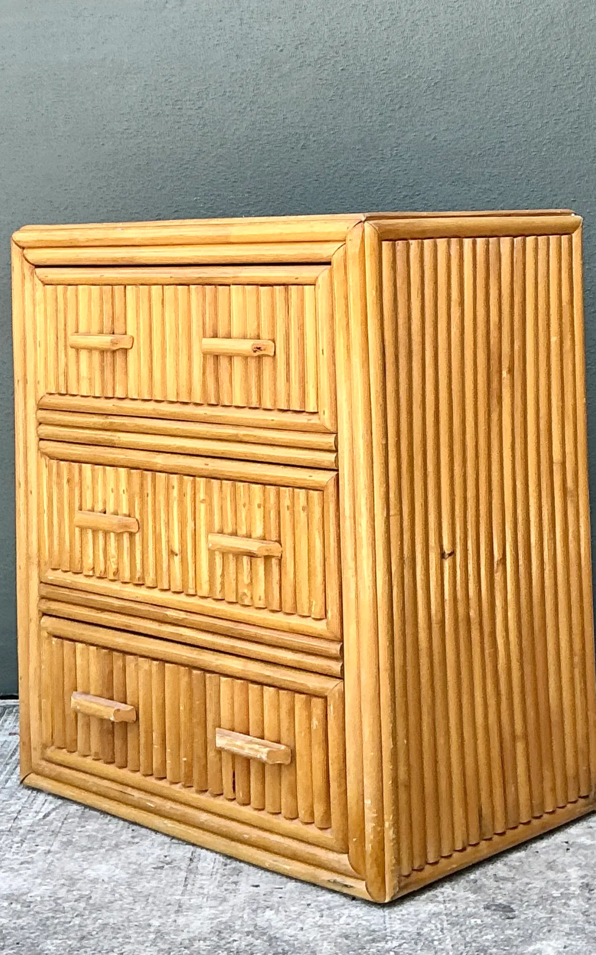 Vintage Rattan Three-Drawer Chest — additional photo 4