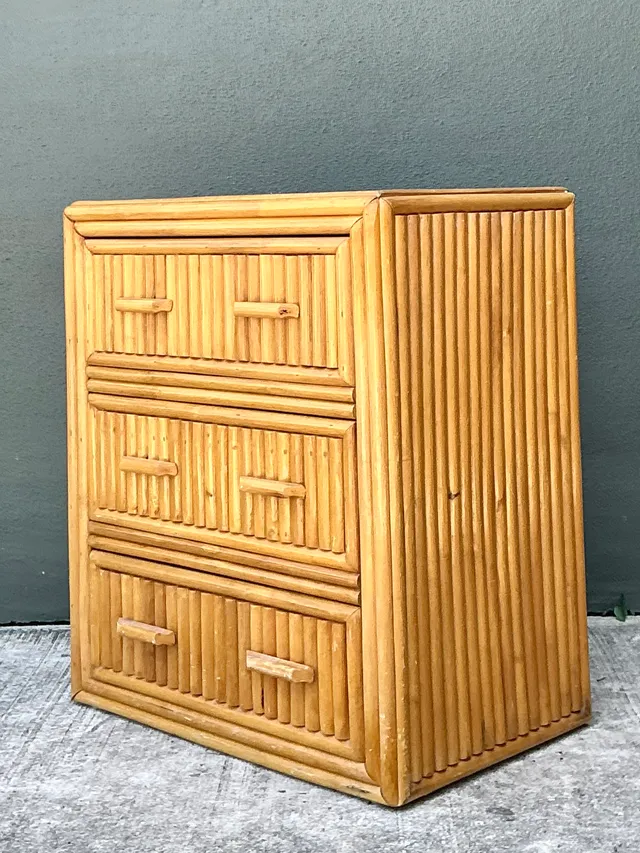 Vintage Rattan Three-Drawer Chest — additional photo 4