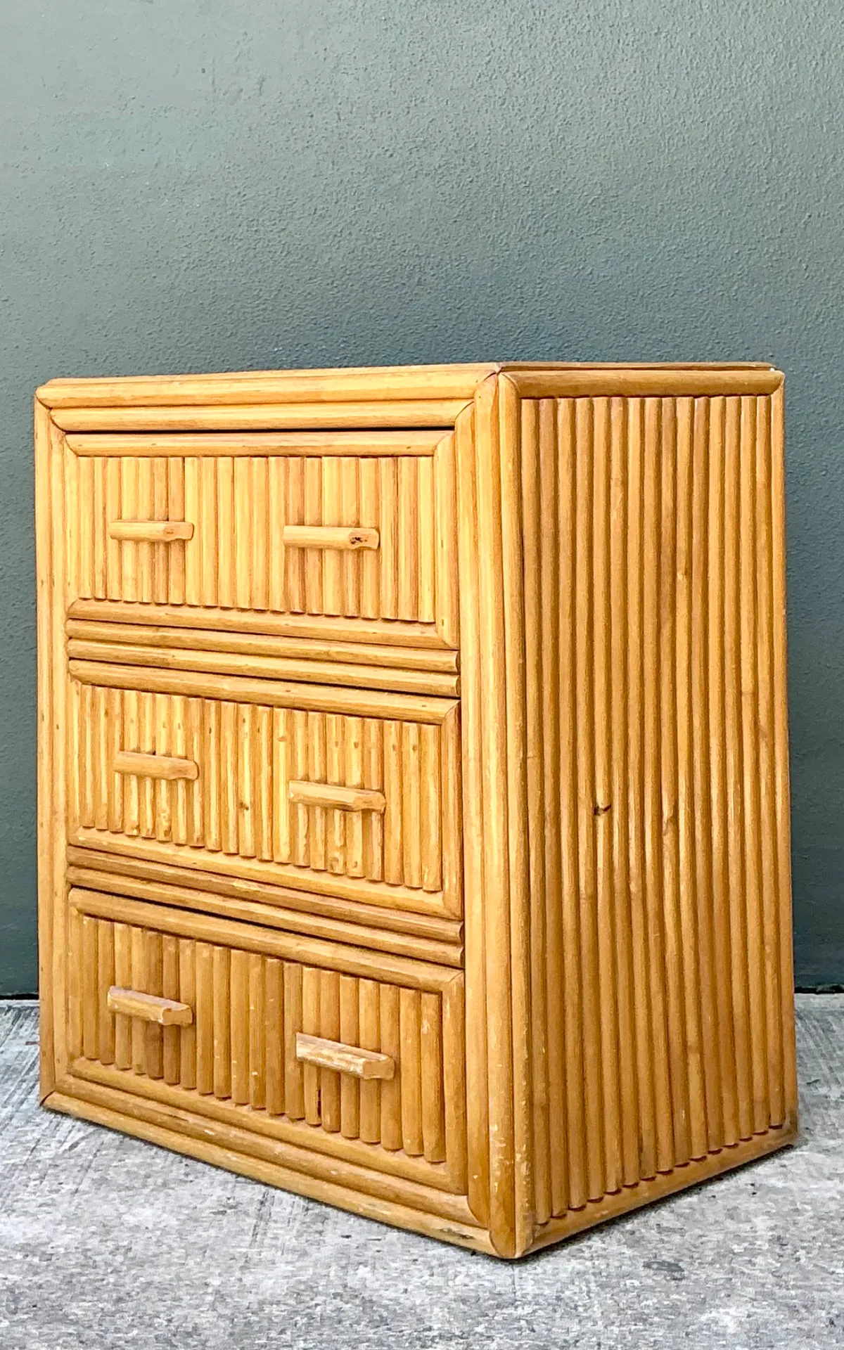 Vintage Rattan Three-Drawer Chest — additional photo 3