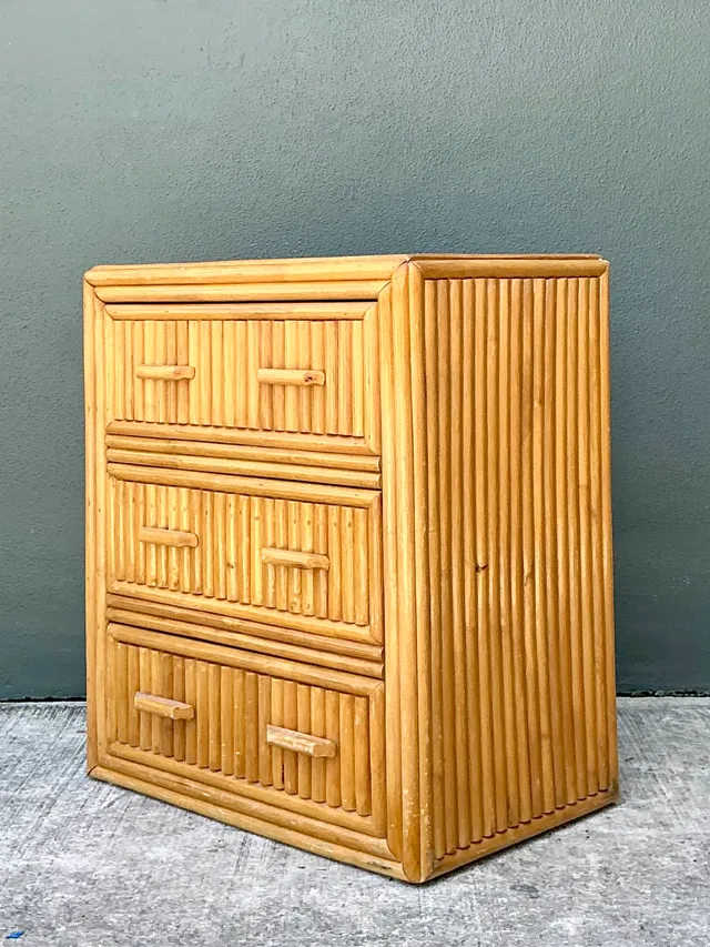 Vintage Rattan Three-Drawer Chest — additional photo 3