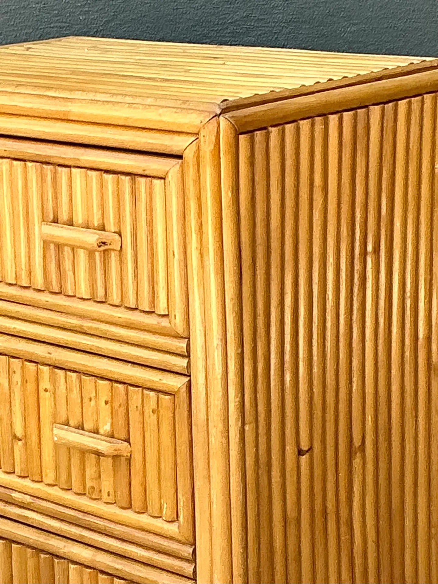 Vintage Rattan Three-Drawer Chest — additional photo 1