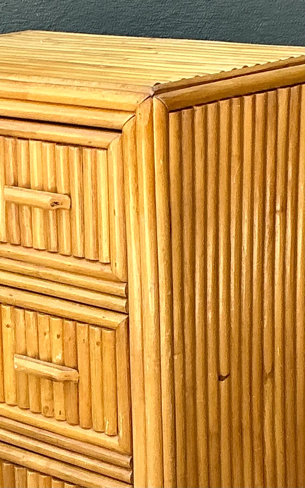 Vintage Rattan Three-Drawer Chest