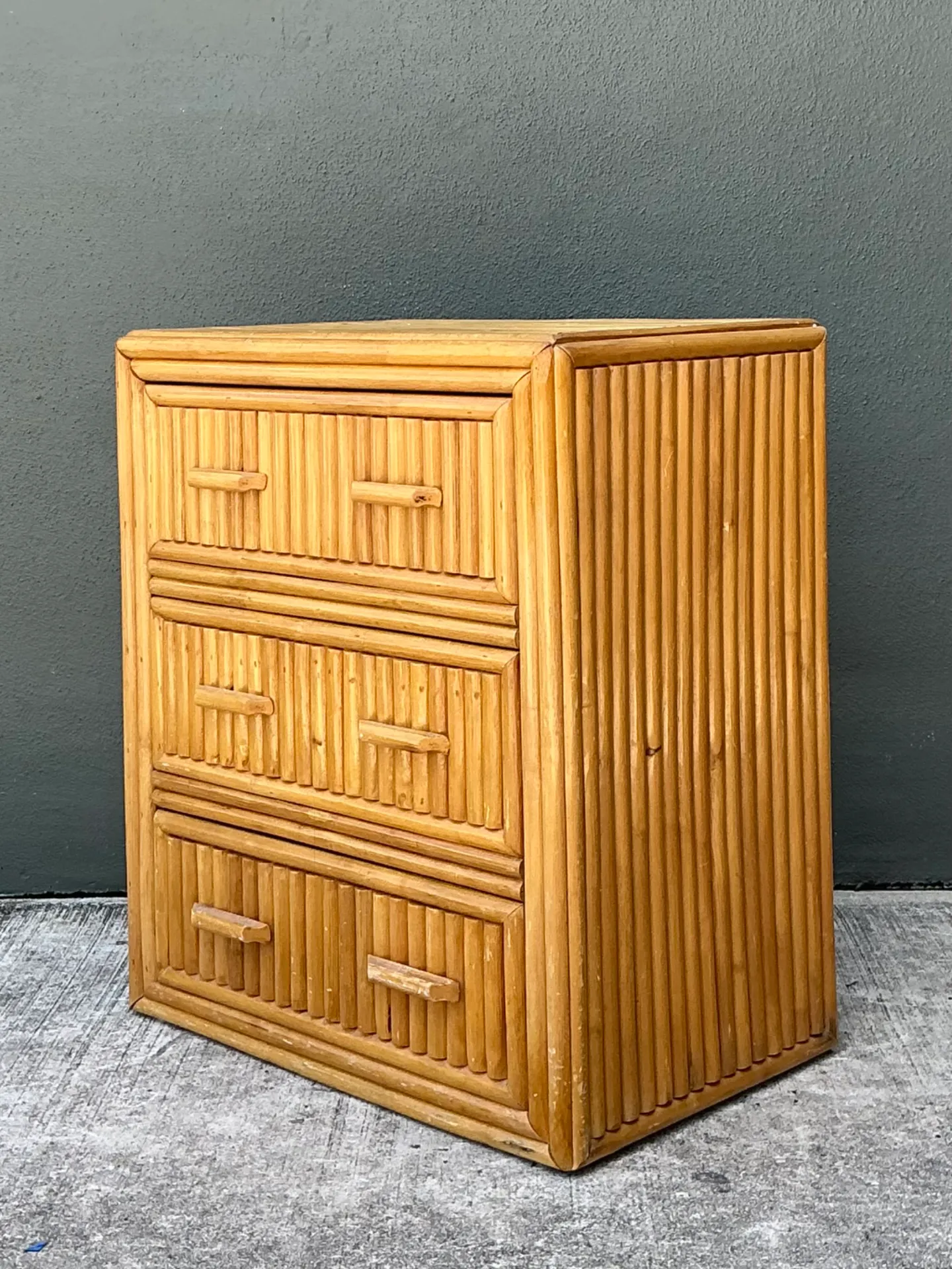 Vintage Rattan Three-Drawer Chest — additional photo 7