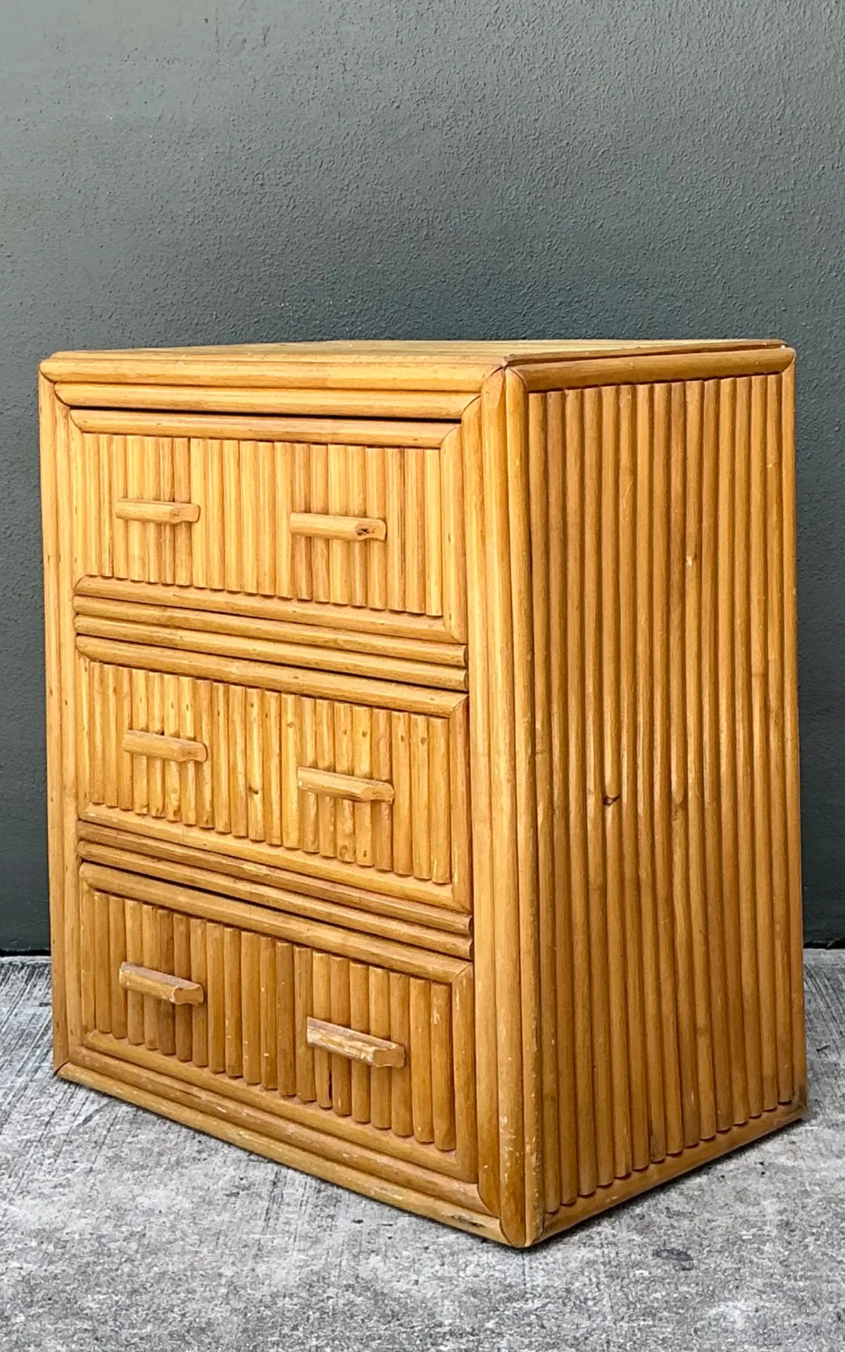 Vintage Rattan Three-Drawer Chest — additional photo 7