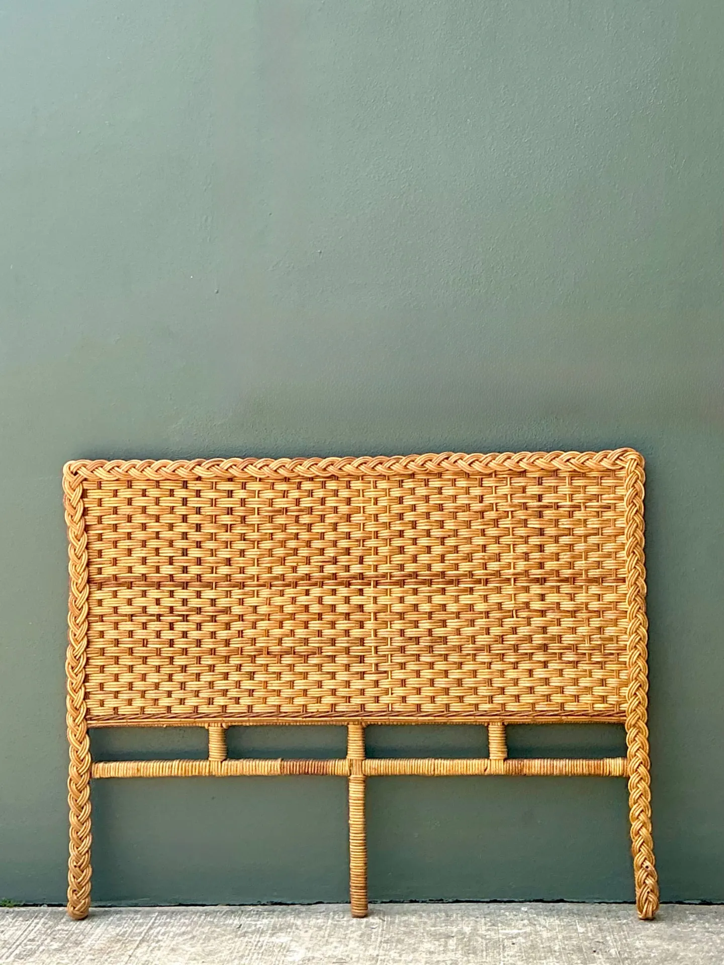 Vintage Braided Rattan Queen Headboard — additional photo 6