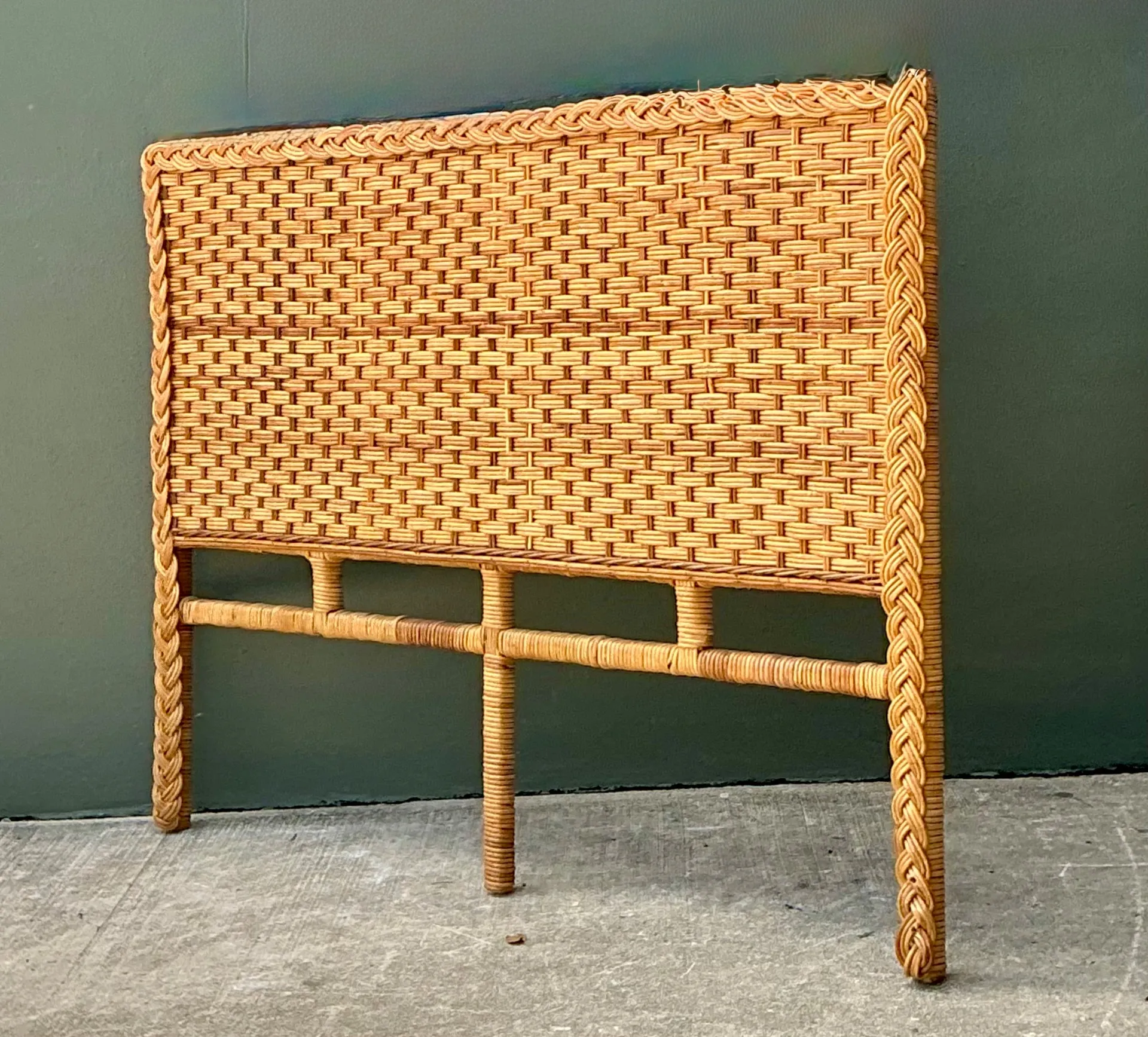 Vintage Braided Rattan Queen Headboard — additional photo 5