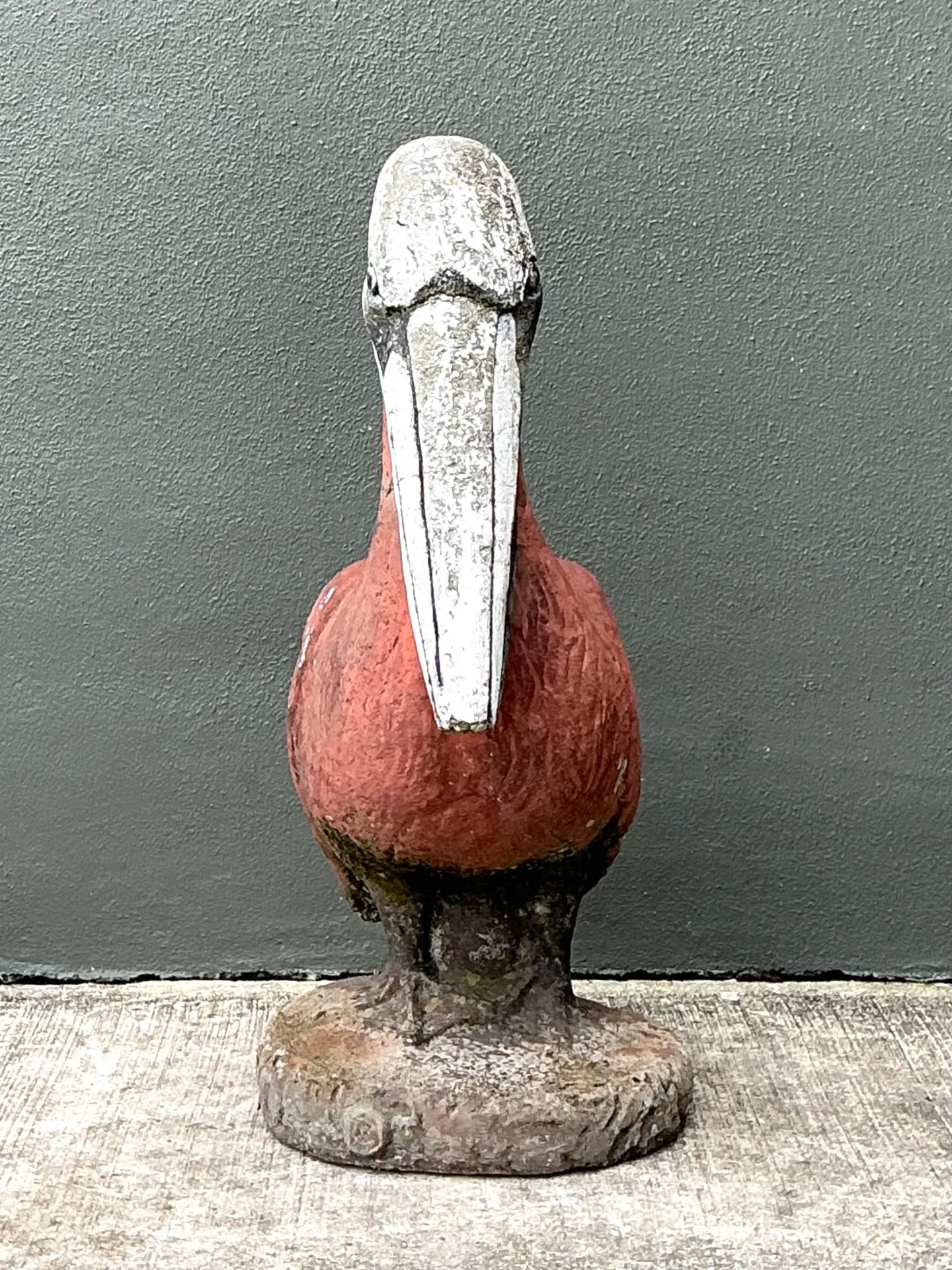 Vintage Painted Cement Pelican Sculpture — additional photo 6