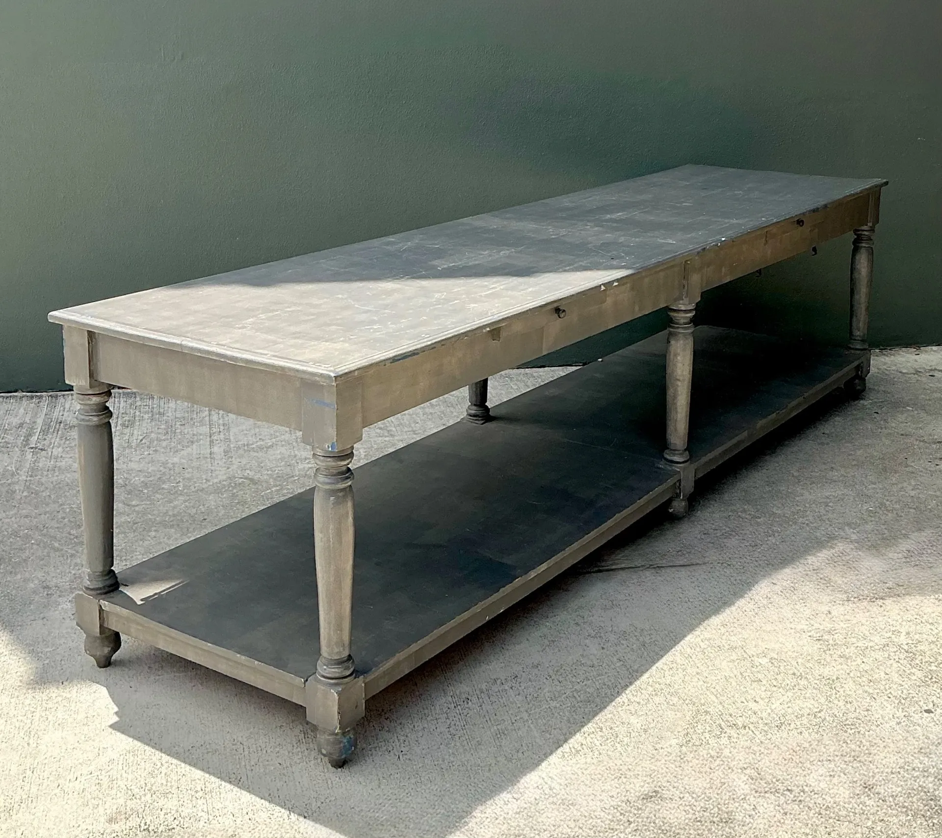 Monumental Vintage Rustic Wooden Farm Table — additional photo 4