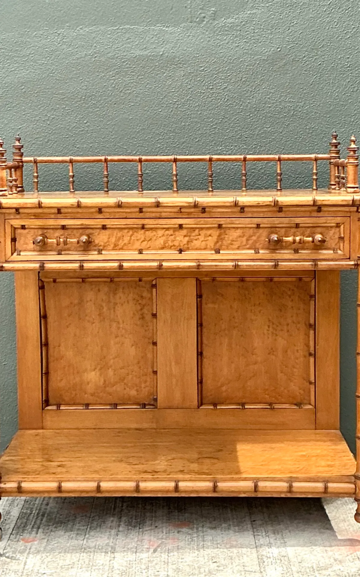 Vintage Wood Faux Bamboo Serving Cart — additional photo 5