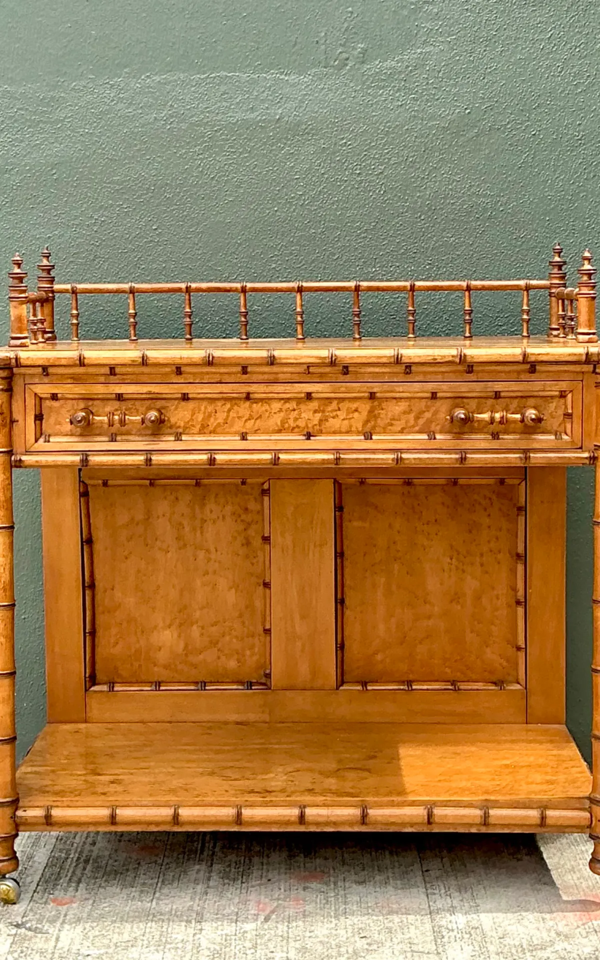 Vintage Wood Faux Bamboo Serving Cart — additional photo 3