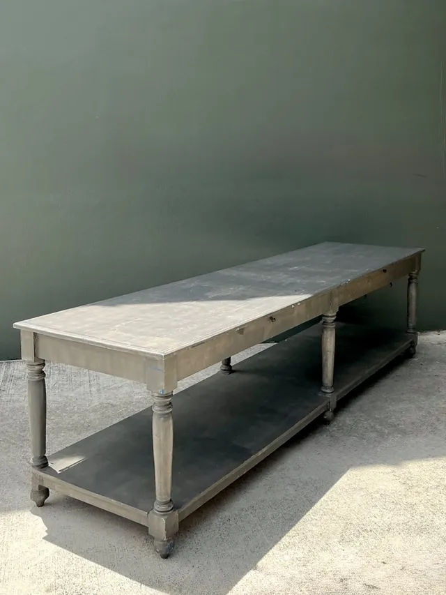 Monumental Vintage Rustic Wooden Farm Table — additional photo 6