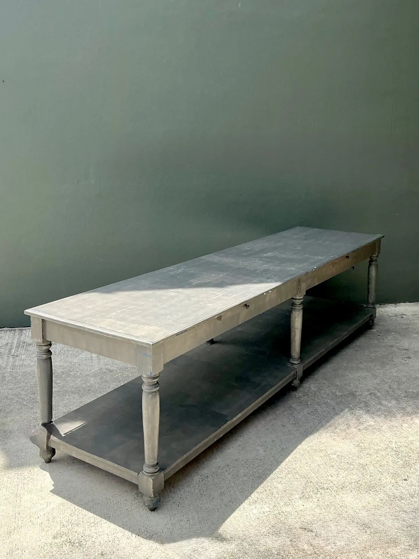 Monumental Vintage Rustic Wooden Farm Table — additional photo 8