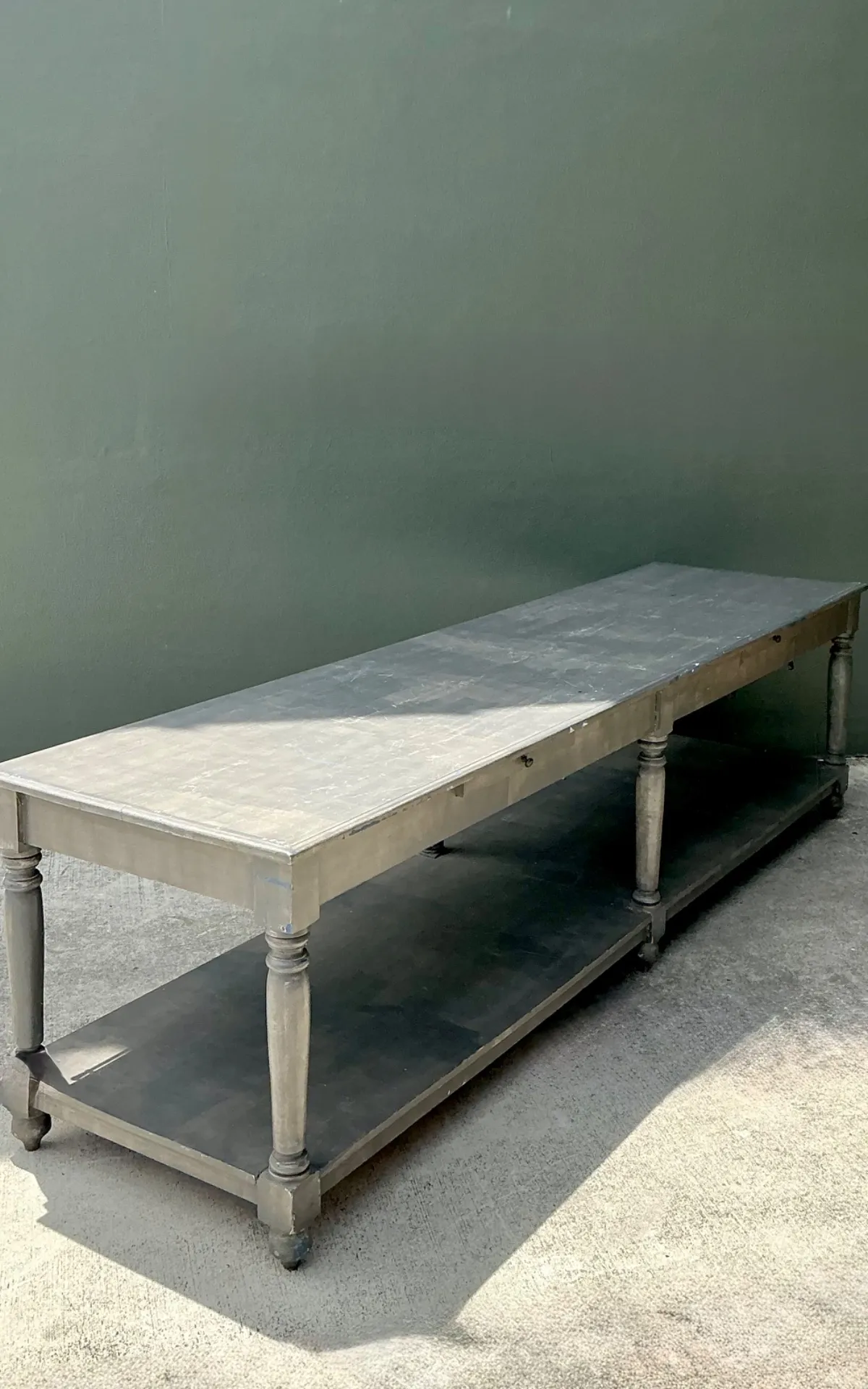 Monumental Vintage Rustic Wooden Farm Table — additional photo 8