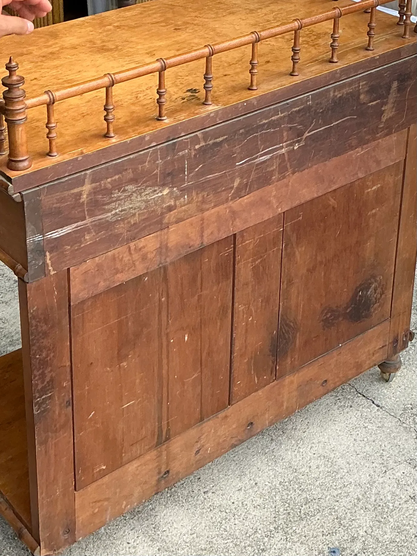 Vintage Carved Bamboo Wood Serving Cart — additional photo 6