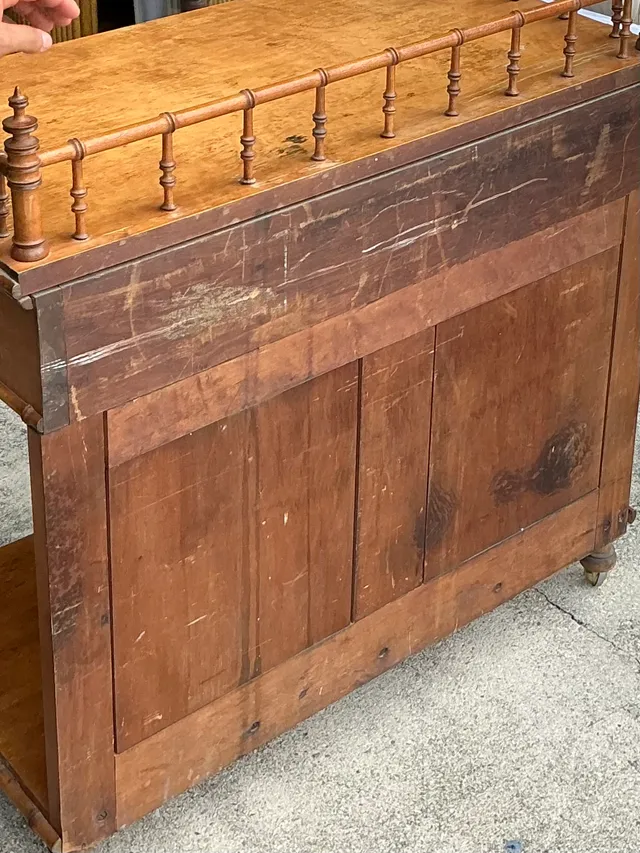 Vintage Carved Bamboo Wood Serving Cart — additional photo 6