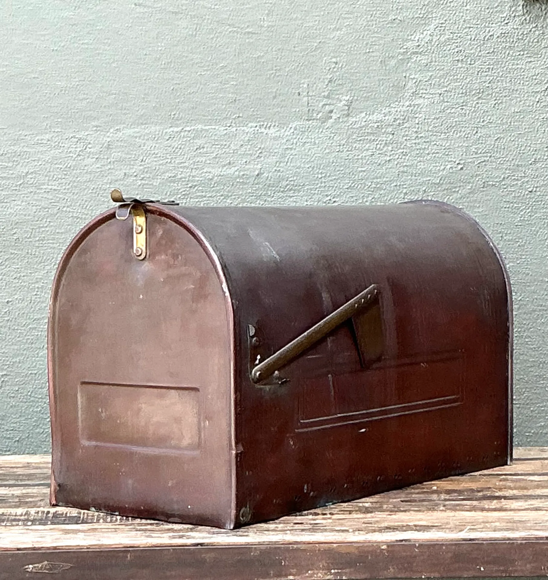 Vintage Monumental Copper Mailbox with Flag — additional photo 6