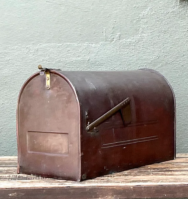 Vintage Monumental Copper Mailbox with Flag — additional photo 6