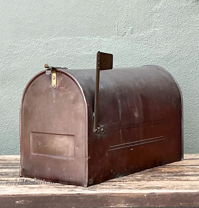 Vintage Monumental Copper Mailbox with Flag — additional photo 5
