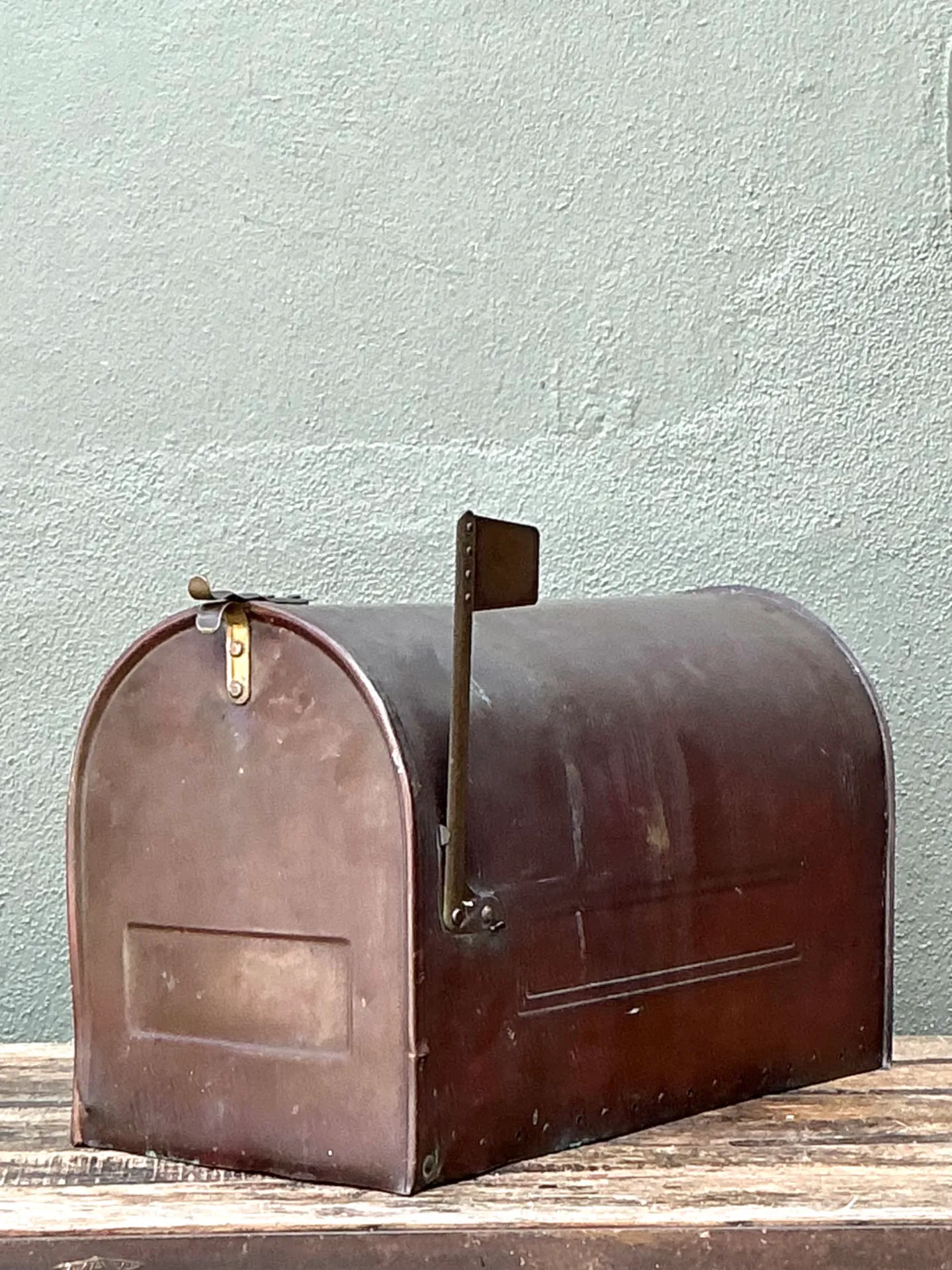 Vintage Monumental Copper Mailbox with Flag — additional photo 8