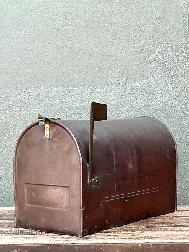 Vintage Monumental Copper Mailbox with Flag — additional photo 8