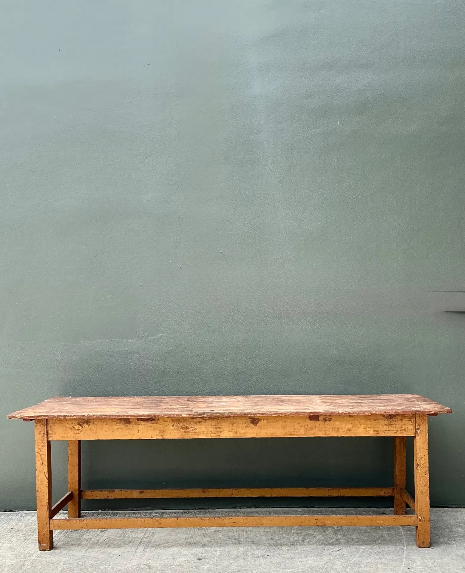 Vintage Belgian Monumental Rustic Wood Farm Table — additional photo 7