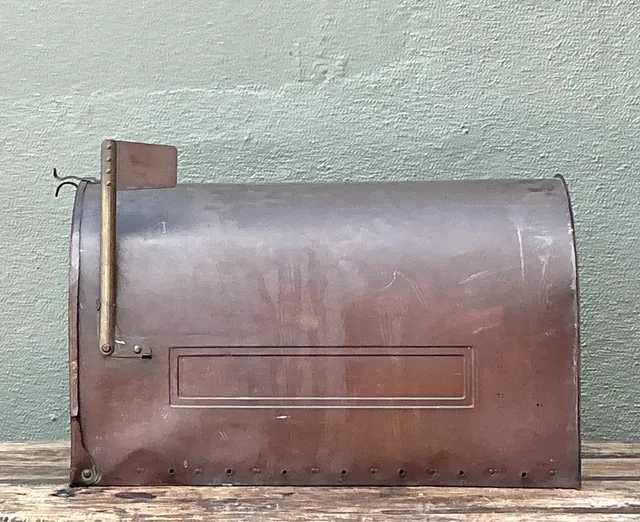 Vintage Monumental Copper Mailbox with Flag — additional photo 2
