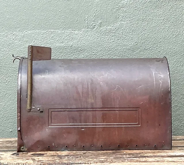 Vintage Monumental Copper Mailbox with Flag — additional photo 3
