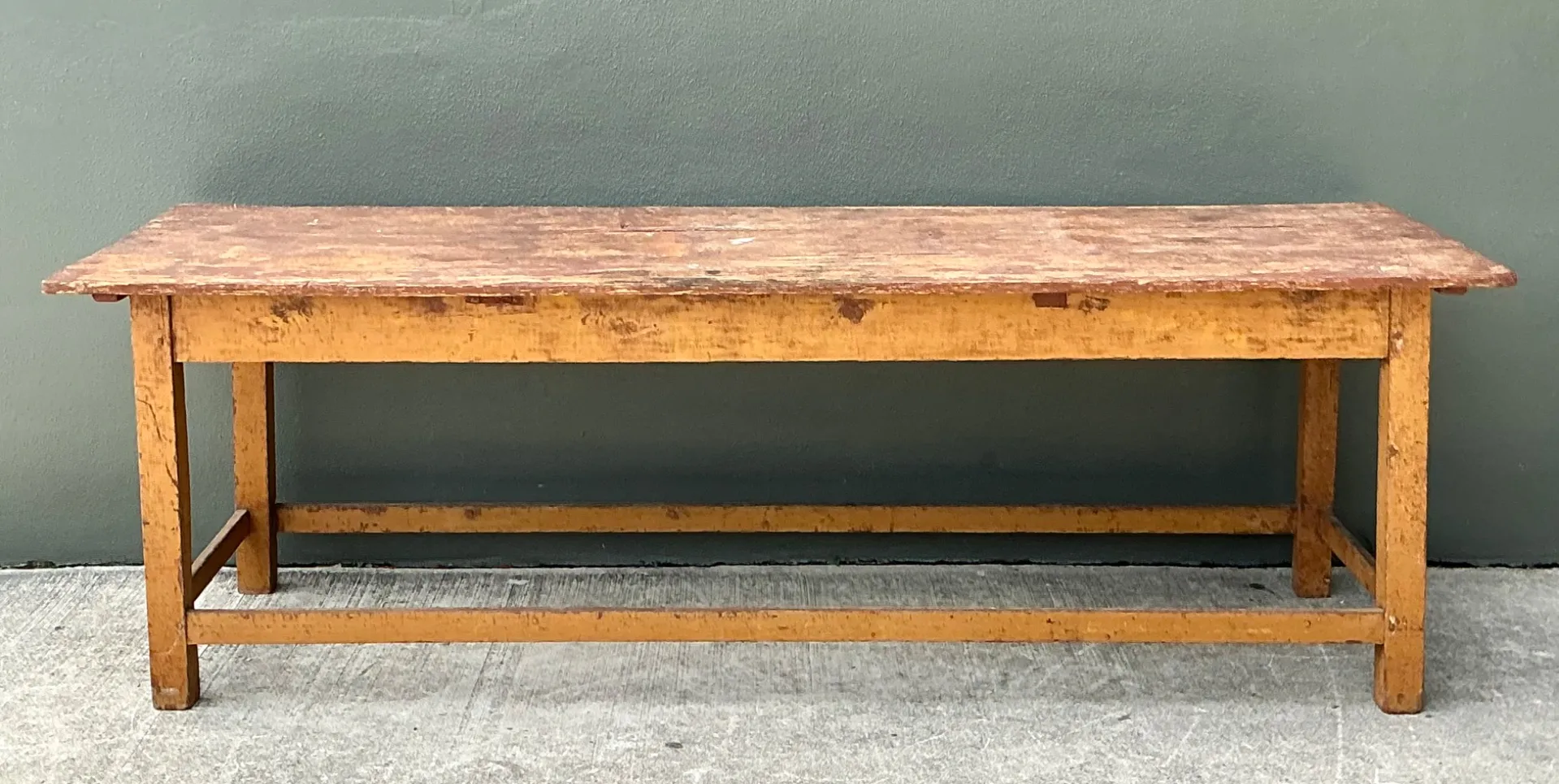 Vintage Belgian Monumental Rustic Wood Farm Table — additional photo 4