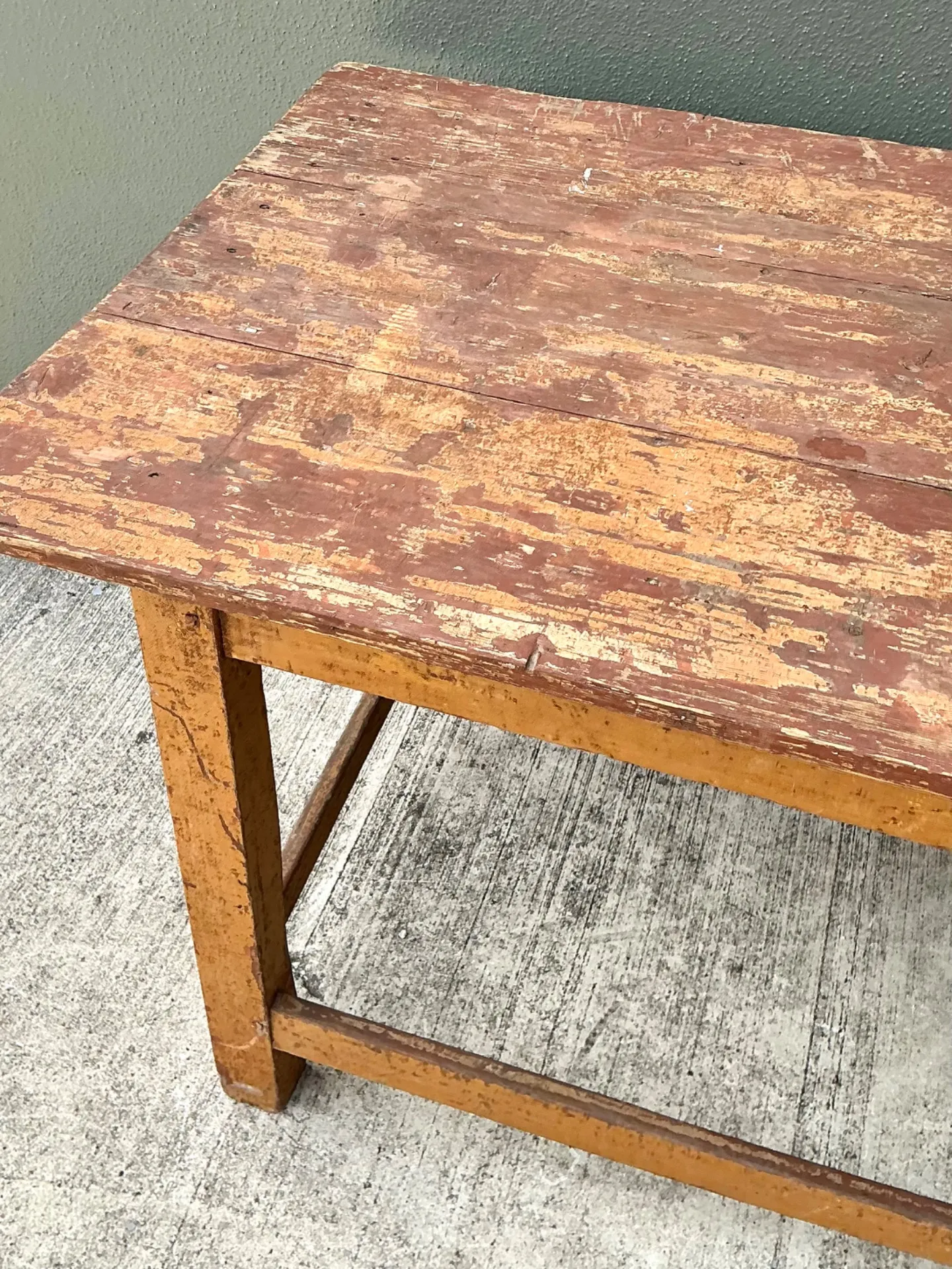 Vintage Belgian Monumental Rustic Wood Farm Table — additional photo 1