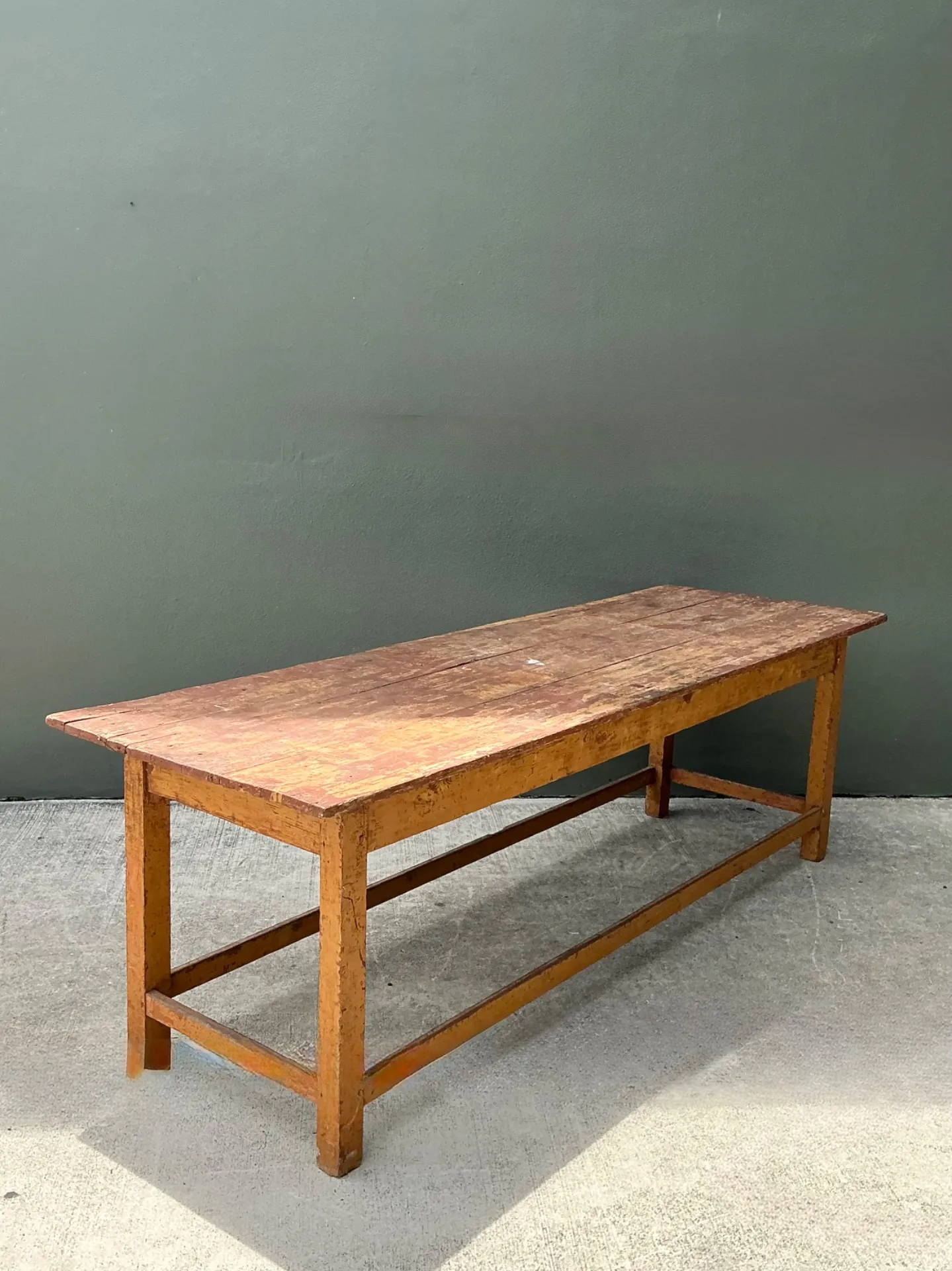 Vintage Belgian Monumental Rustic Wood Farm Table — additional photo 5