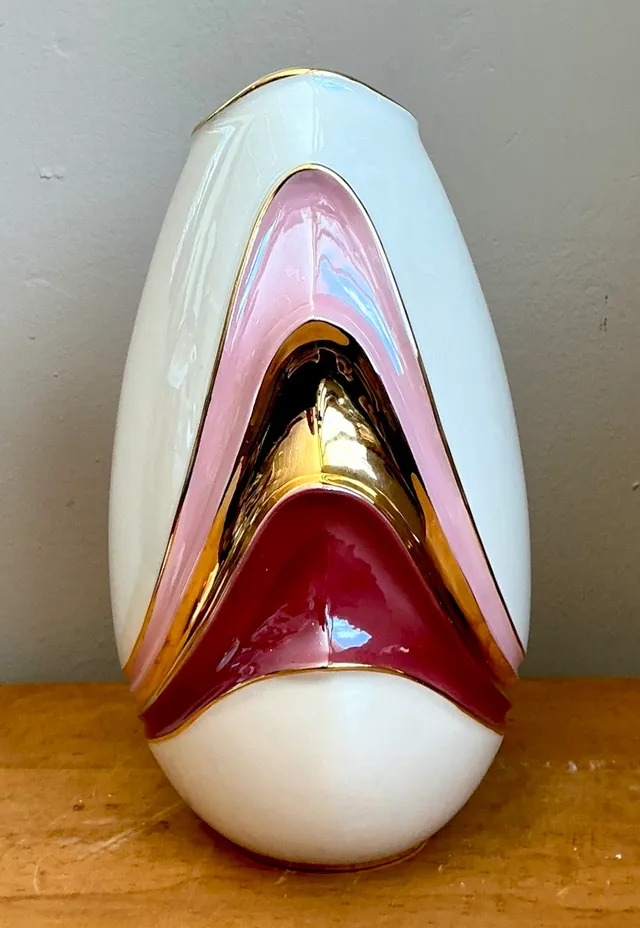 Vintage Italian Decorative Porcelain and Gold Plated Vanity Set — additional photo 8