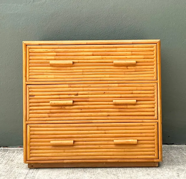 Vintage Bamboo Three-Drawer Chest — additional photo 7
