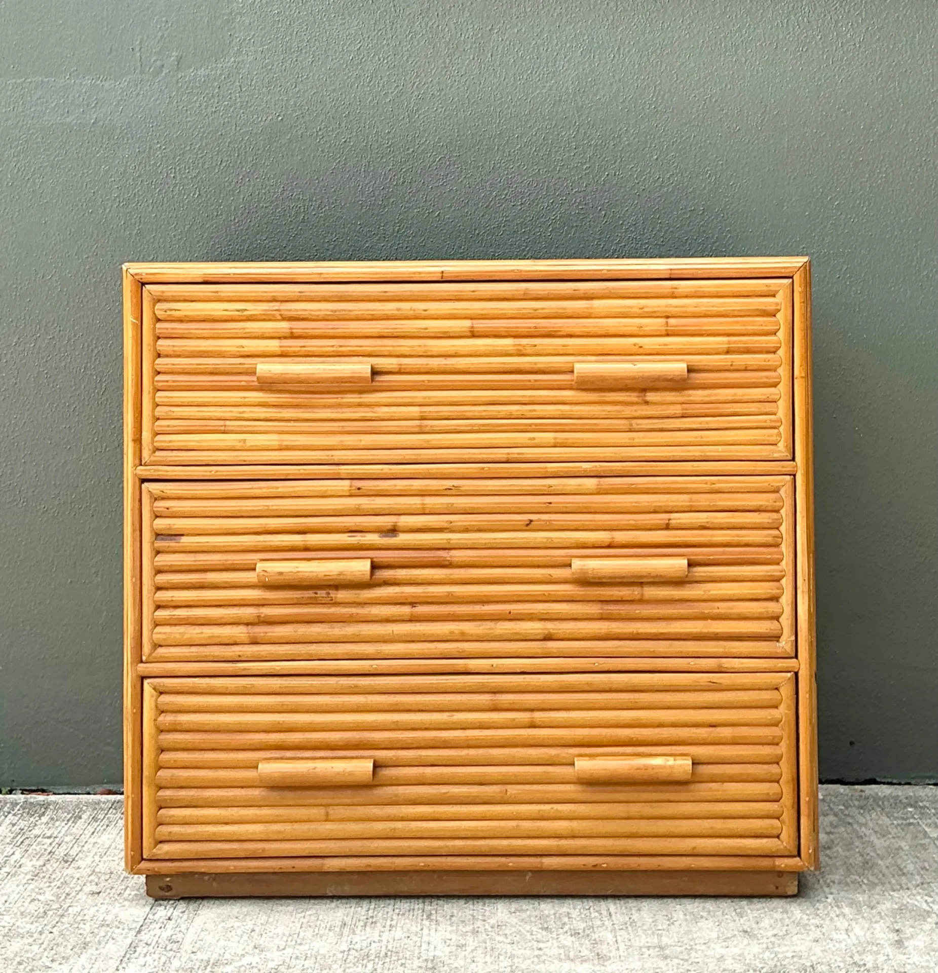 Vintage Bamboo Three-Drawer Chest — additional photo 2