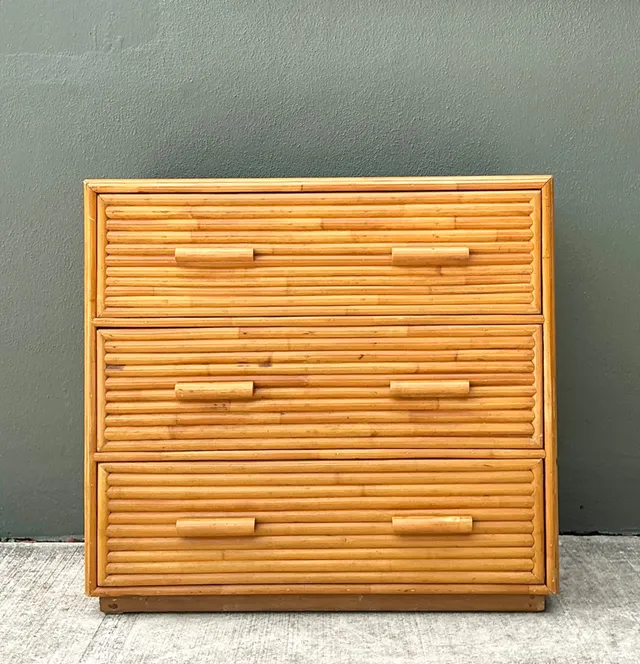 Vintage Bamboo Three-Drawer Chest — additional photo 2