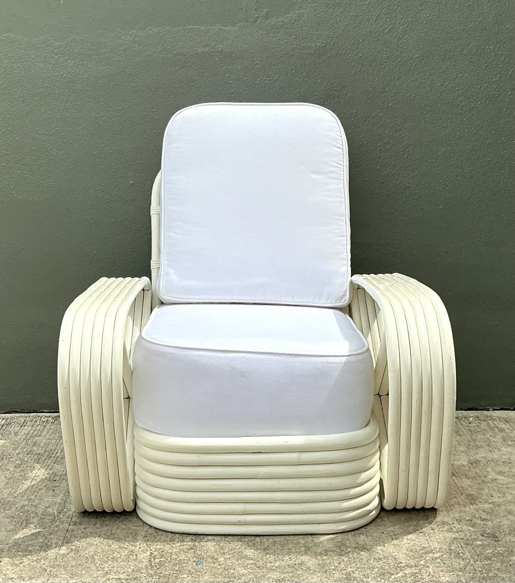 Vintage Paul Frankl Six Strand Rattan Lounge Chair — additional photo 4