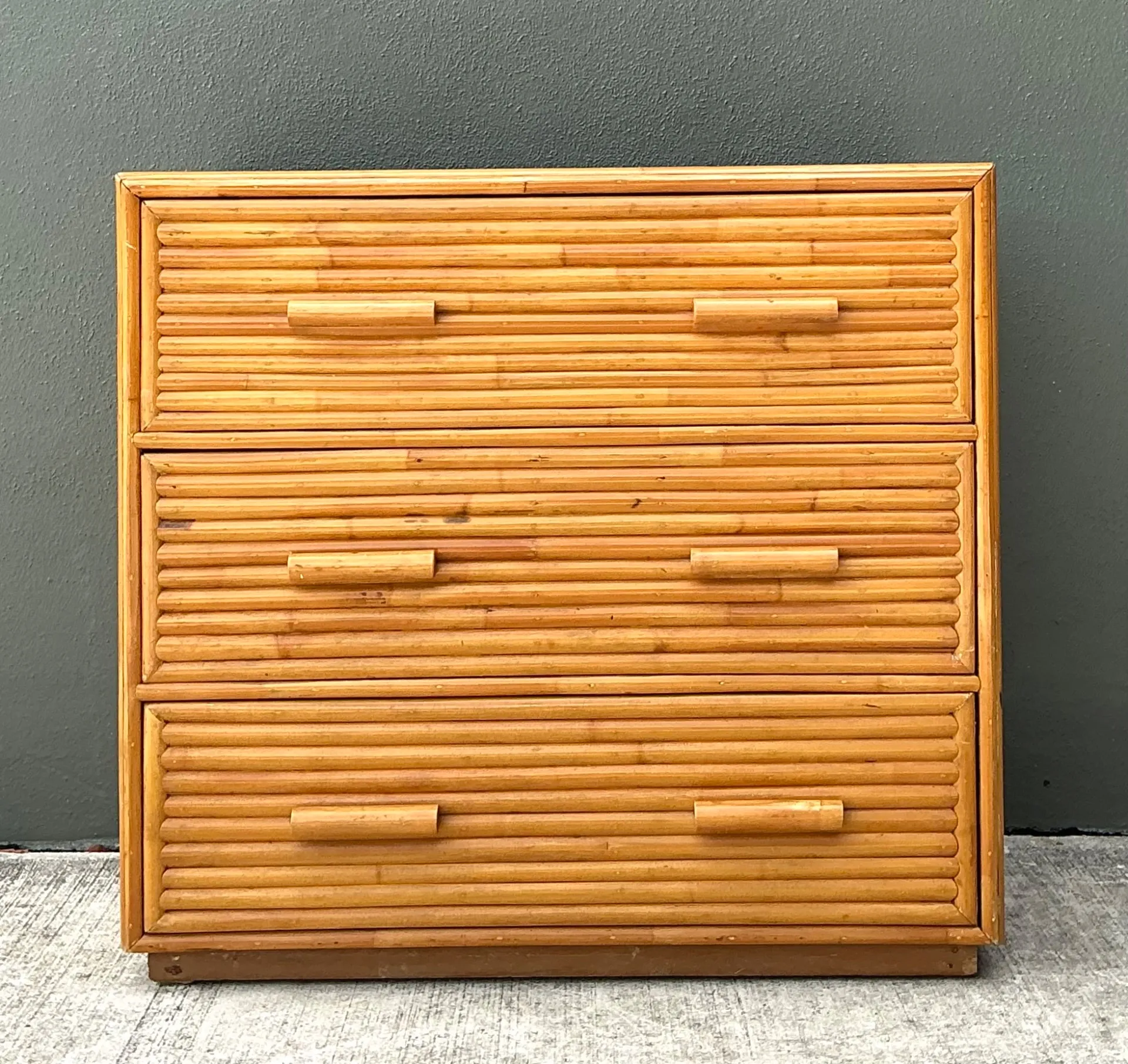 Vintage Bamboo Three-Drawer Chest — additional photo 1
