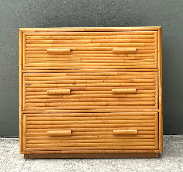 Vintage Bamboo Three-Drawer Chest — additional photo 1