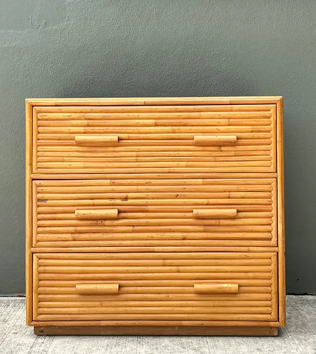 Vintage Bamboo Three-Drawer Chest — additional photo 6