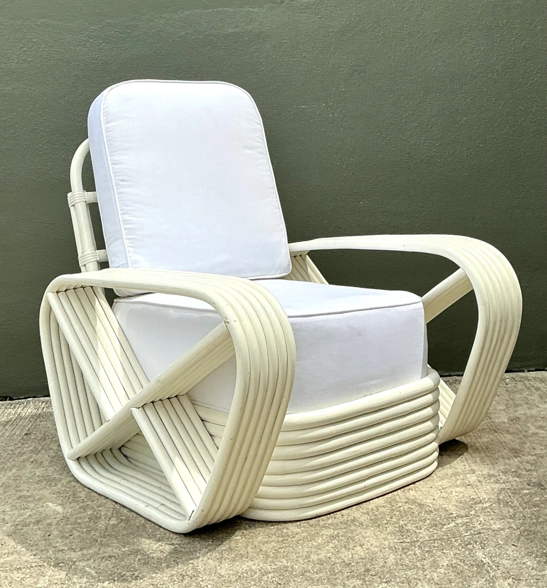 Vintage Paul Frankl Six Strand Rattan Lounge Chair — additional photo 8