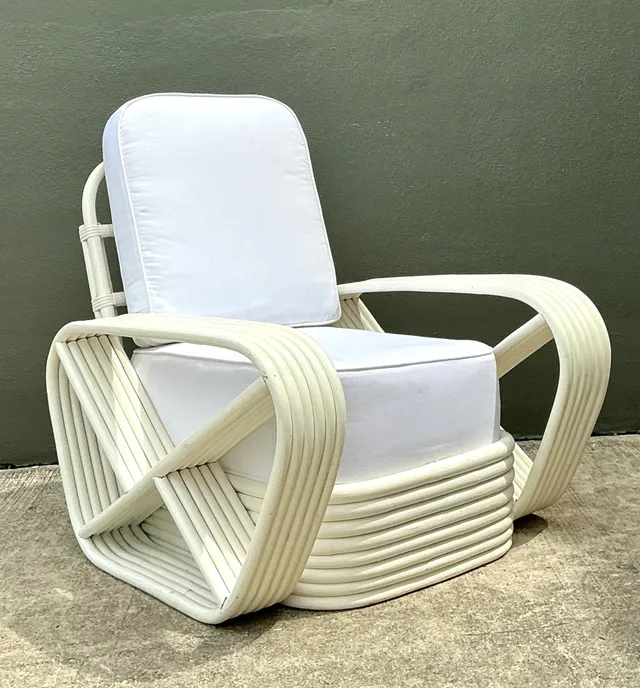 Vintage Paul Frankl Six Strand Rattan Lounge Chair — additional photo 8
