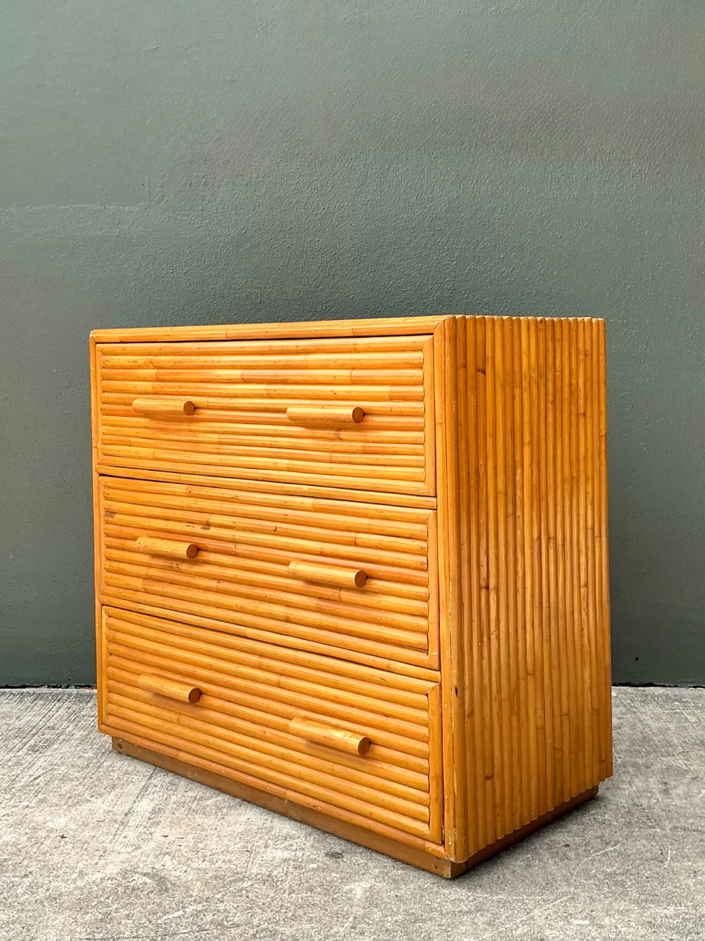 Vintage Bamboo Three-Drawer Chest — additional photo 8