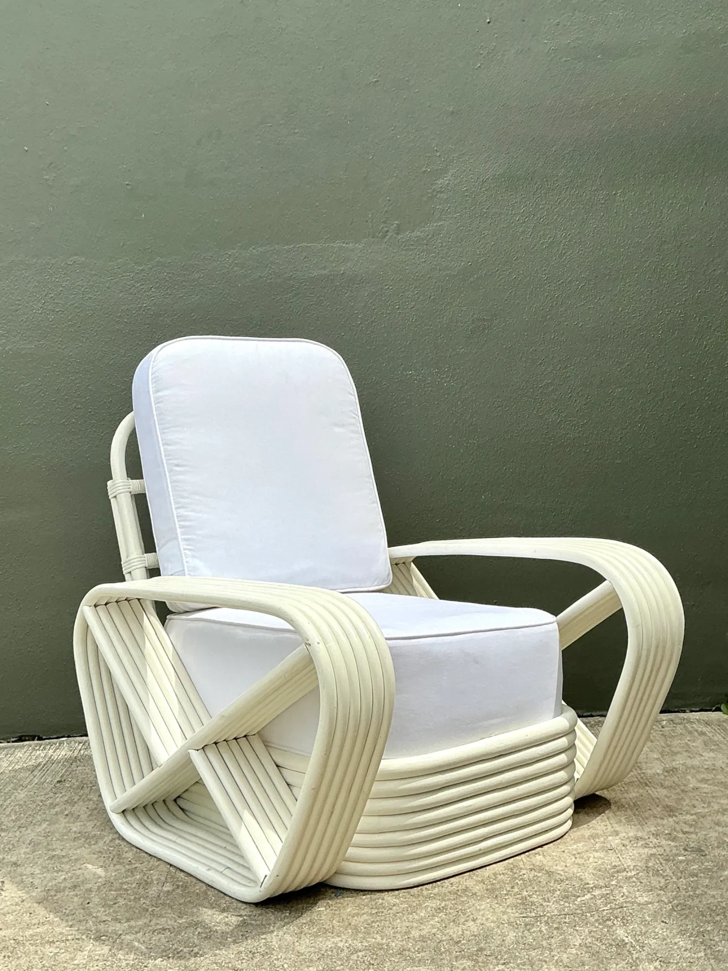 Vintage Paul Frankl Six Strand Rattan Lounge Chair — additional photo 2