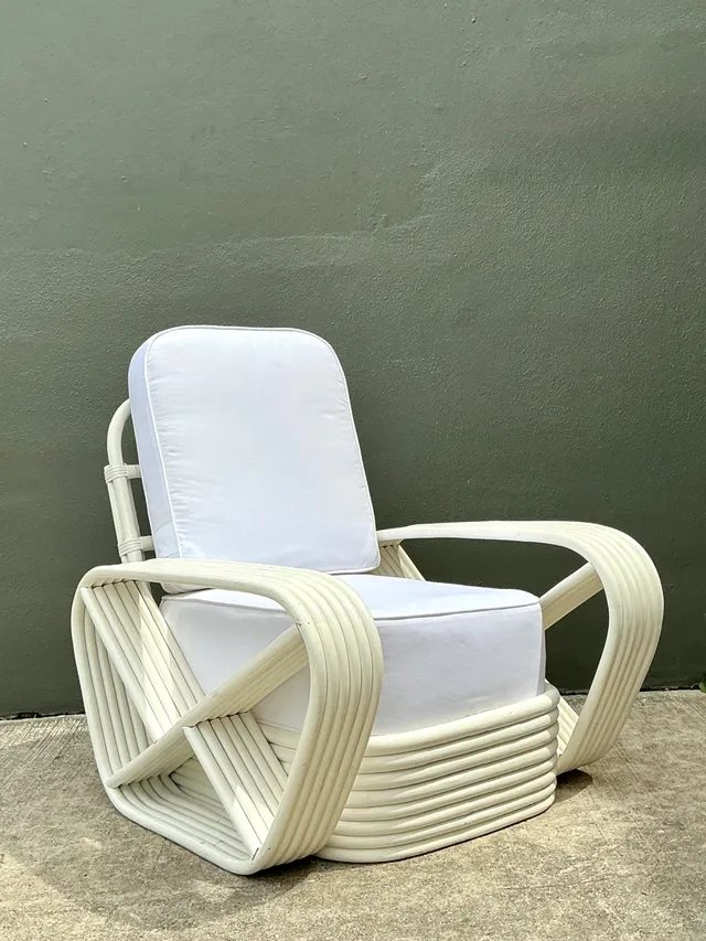 Vintage Paul Frankl Six Strand Rattan Lounge Chair — additional photo 2