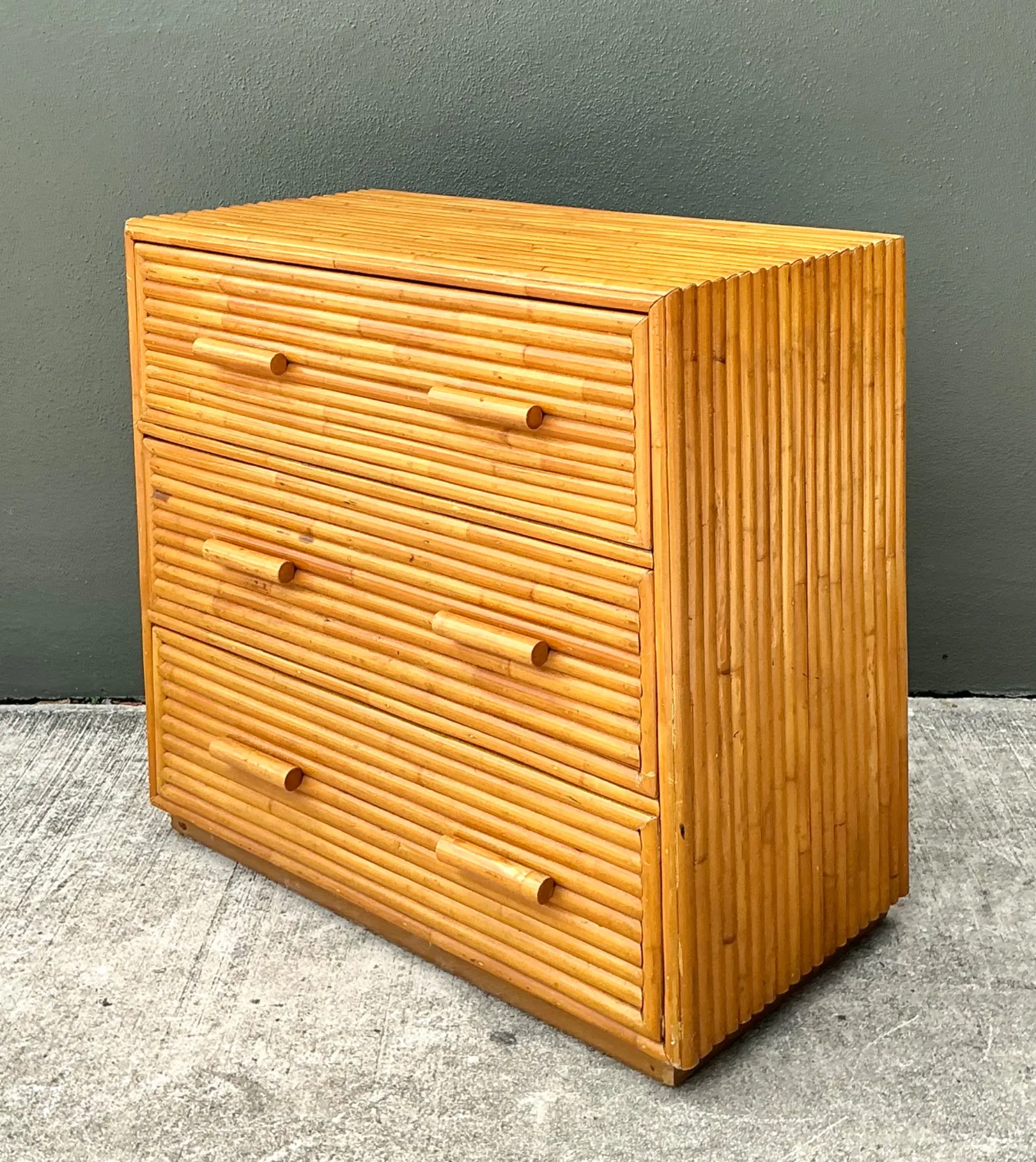 Vintage Bamboo Three-Drawer Chest — additional photo 4