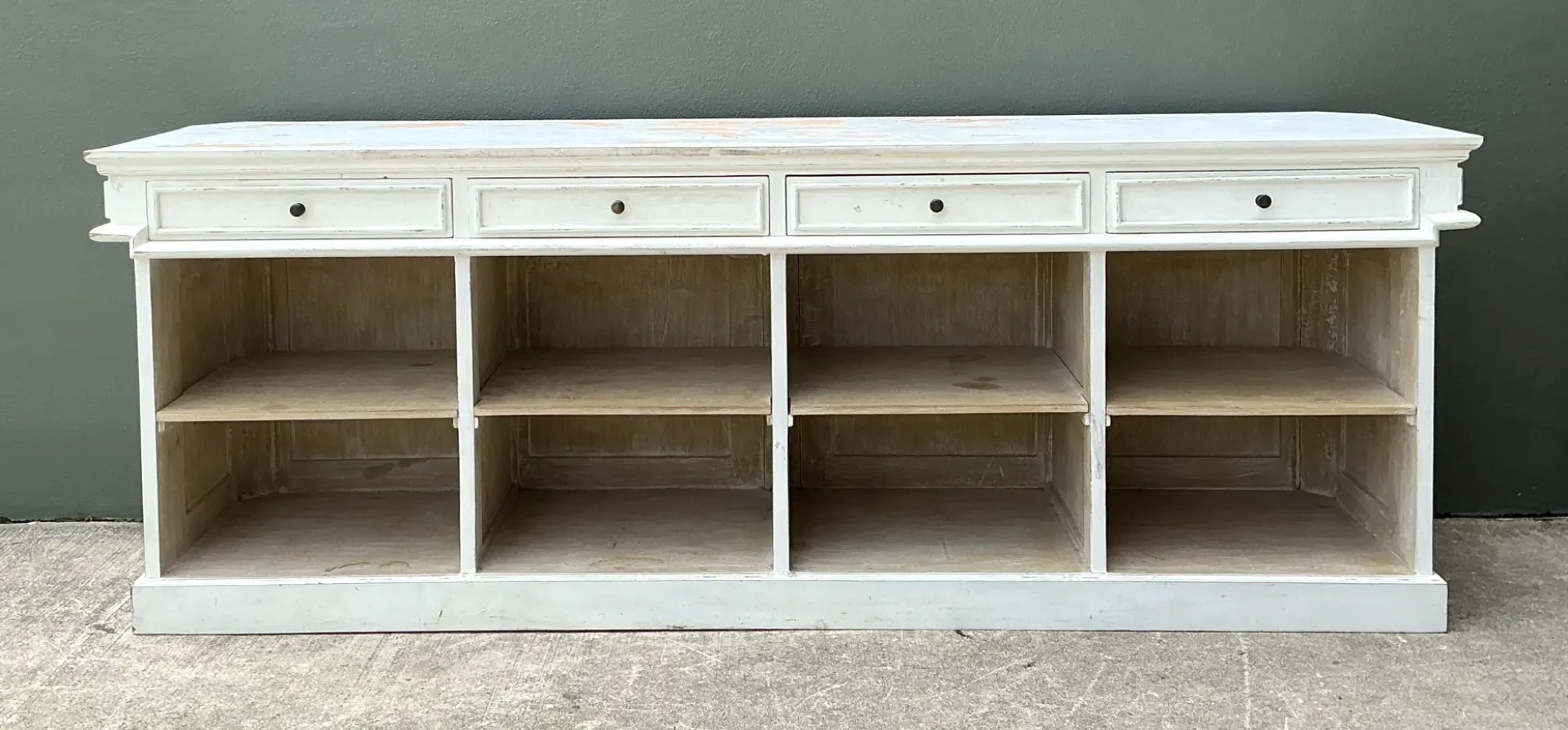 Vintage Architectural Distressed Wood Display Counter — additional photo 7