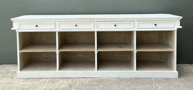 Vintage Architectural Distressed Wood Display Counter — additional photo 7
