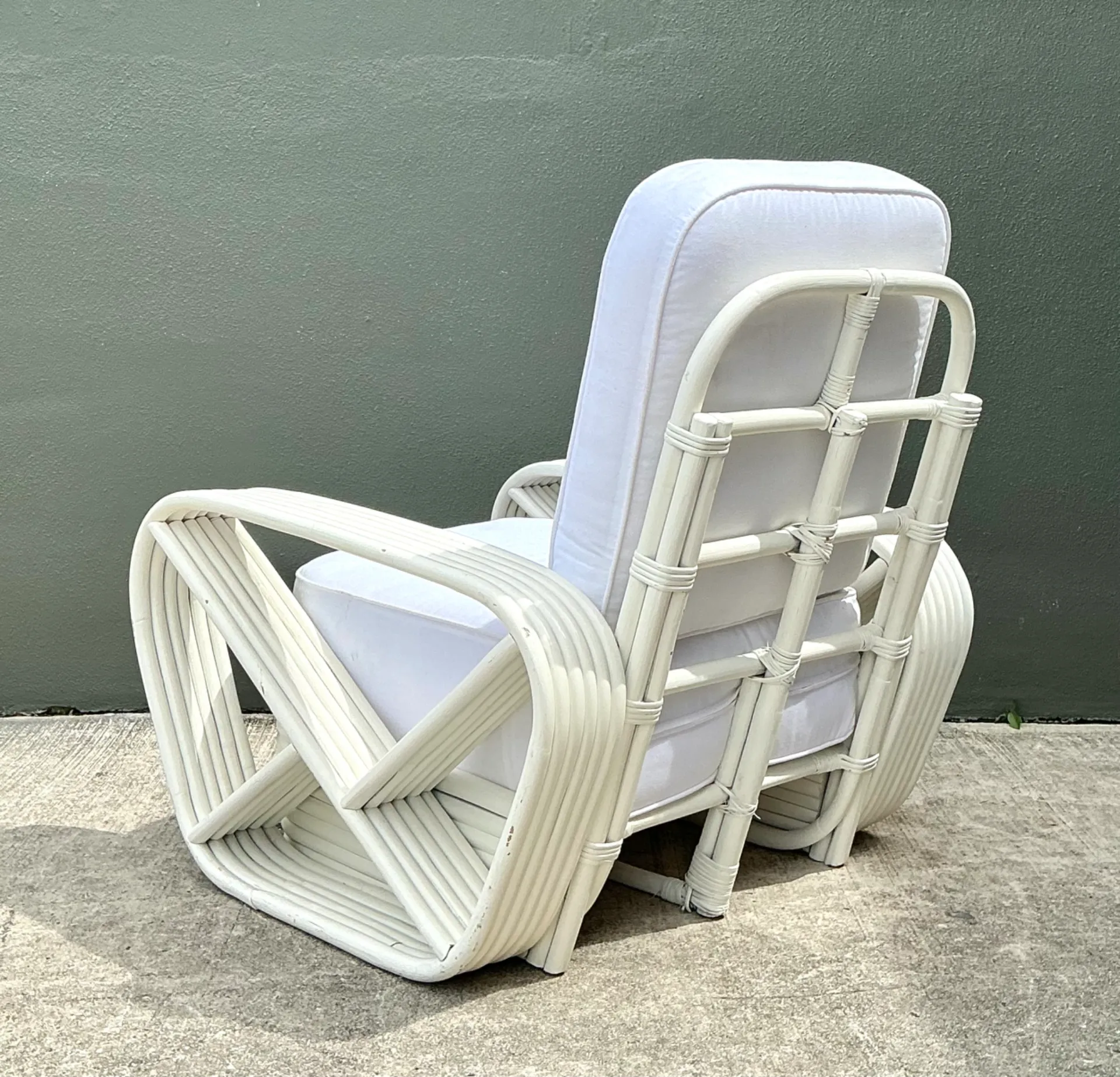 Vintage Paul Frankl Six Strand Rattan Lounge Chair — additional photo 7