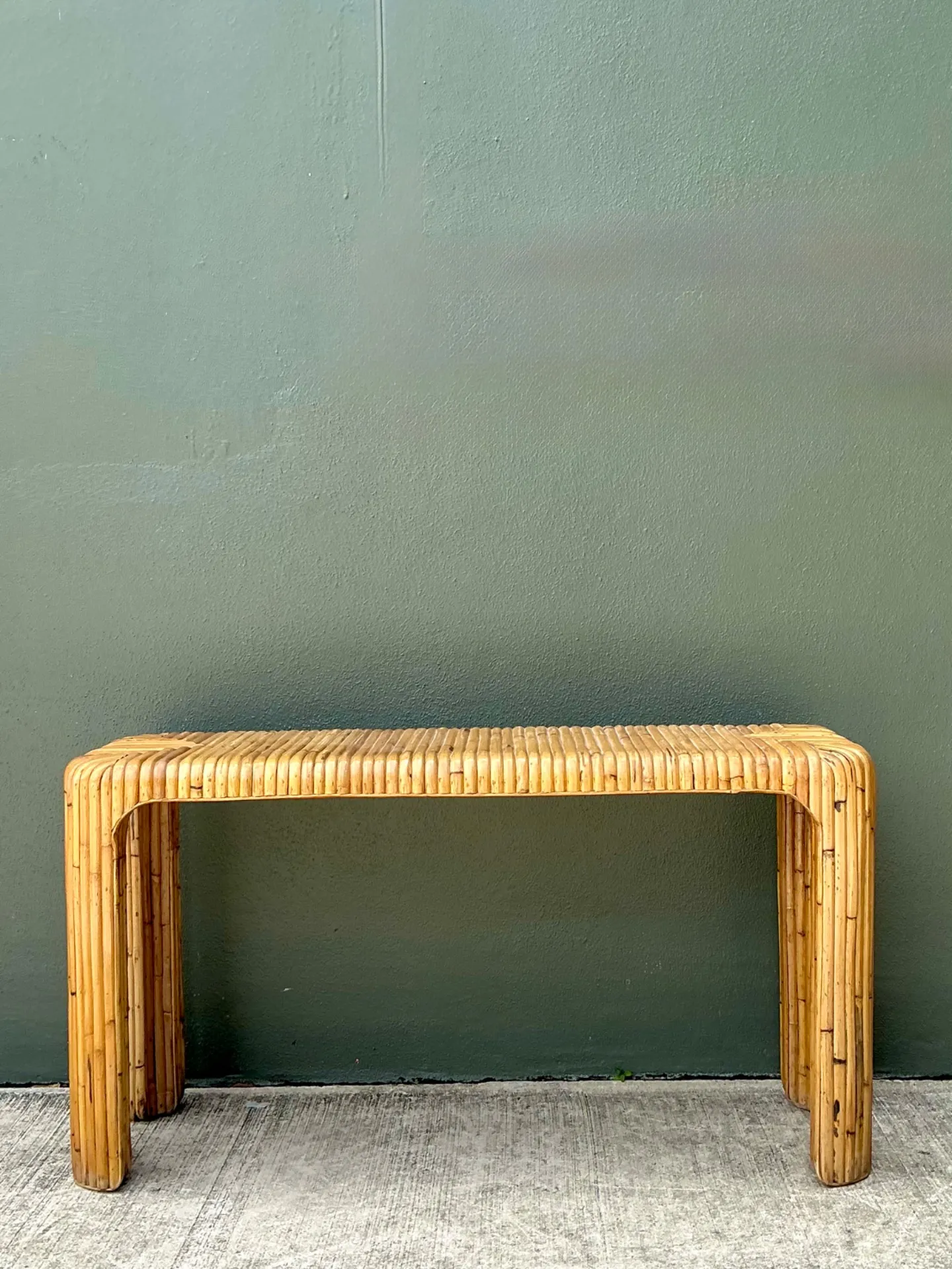 Vintage Rattan Waterfall Console Table — additional photo 1