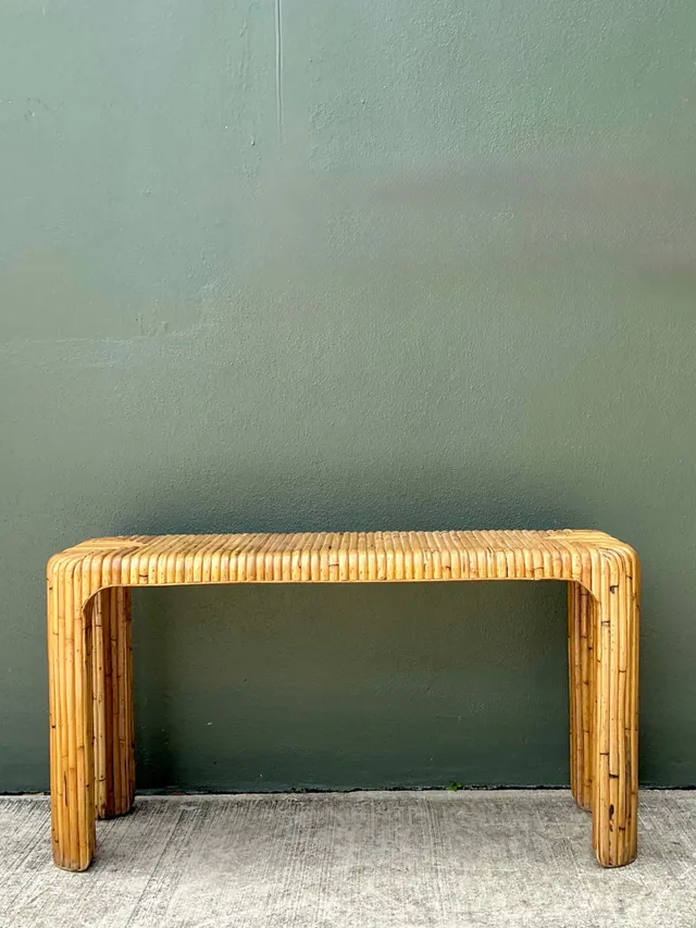 Vintage Rattan Waterfall Console Table — additional photo 1